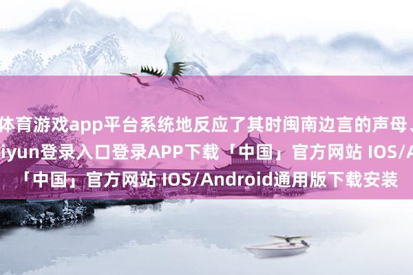 体育游戏app平台系统地反应了其时闽南边言的声母、韵母、声调-开云kaiyun登录入口登录APP下载「中国」官方网站 IOS/Android通用版下载安装