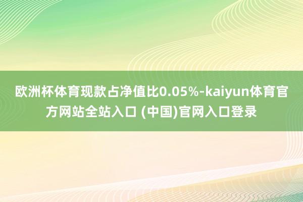 欧洲杯体育现款占净值比0.05%-kaiyun体育官方网站全站入口 (中国)官网
